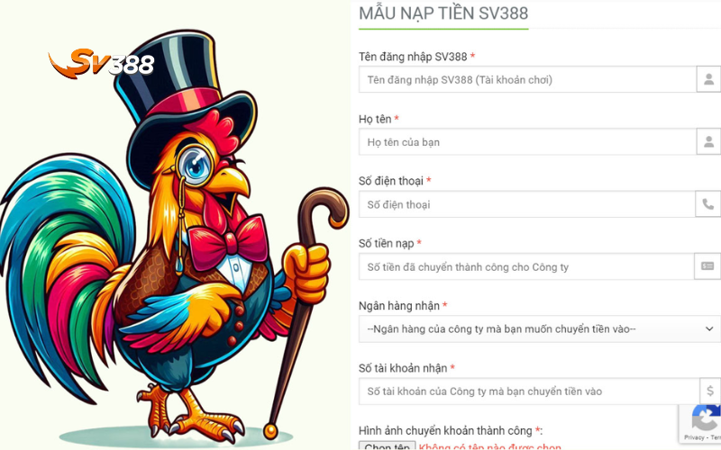 Hướng dẫn nạp tiền SV388 nhanh chóng chi tiết từ A-Z 1 Mẫu nạp tiền SV388